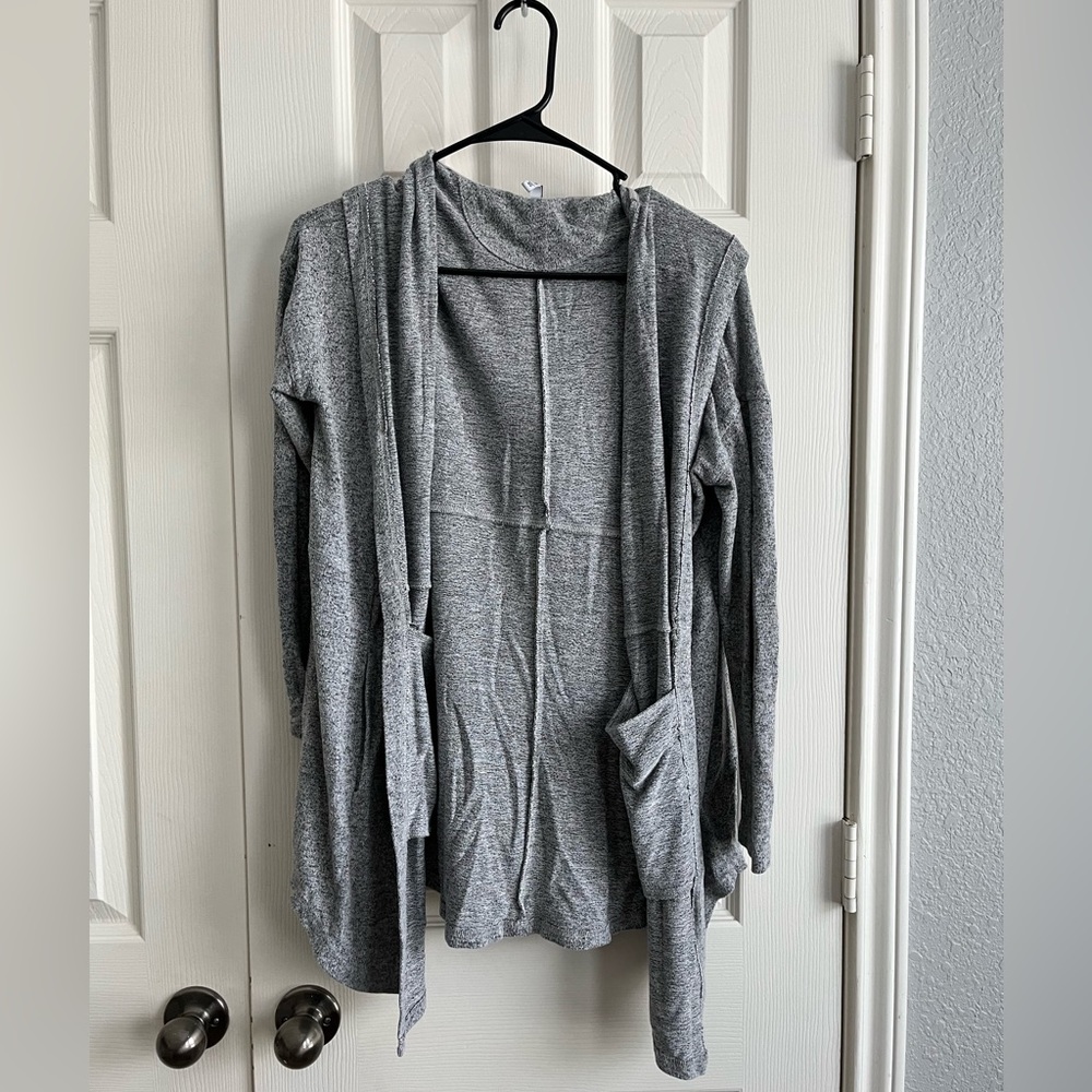 Z supply, gray hooded cardigan, x-small